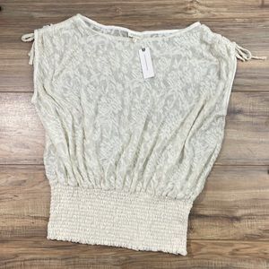 NWT Anthropologie Deletta Top (Cream)